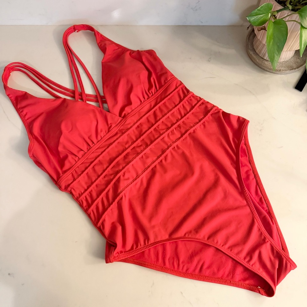 Nordstrom Catherine Malandrino Vibrant Red One-Piece Swimsuit - Picture 3 of 6